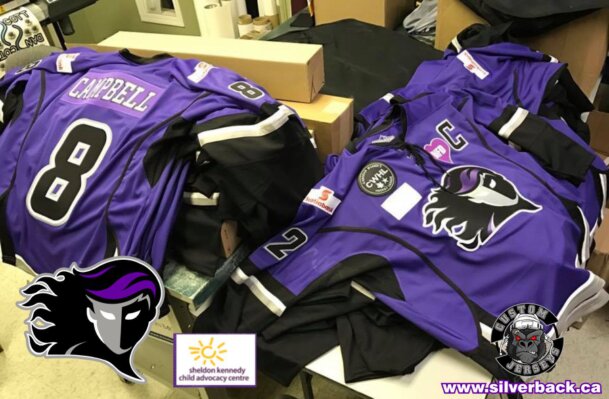 Calgary Women's Inferno hockey team Special event jerseys custom made by Silverback Hockey